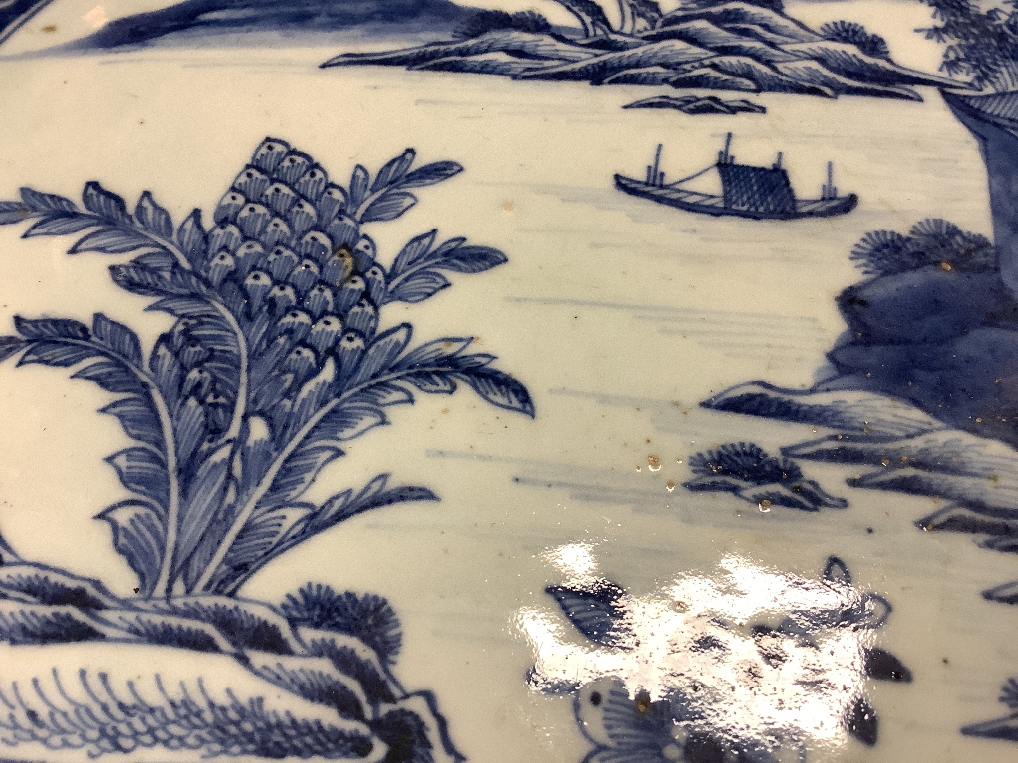 A Chinese blue and white meat dish, Qianlong period